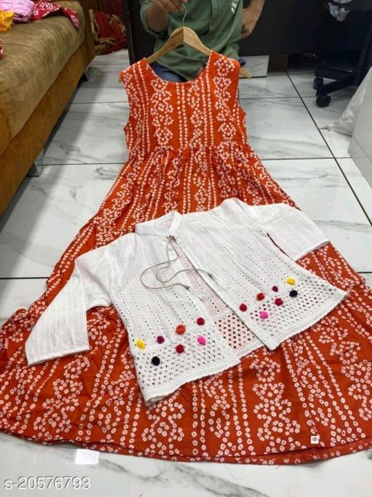 Cotton kurties suits kurtas long frock guwn gown guns women new collection  uploaded by shiva shop on 3/20/2022