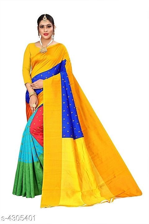 Multi colour art silk saree uploaded by business on 10/14/2020