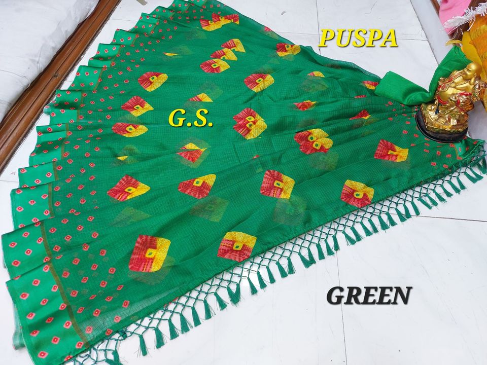 PUSPA SUMMER SPECIAL COTTON PRINTED SAREE uploaded by Ganesh Sarees on 3/20/2022