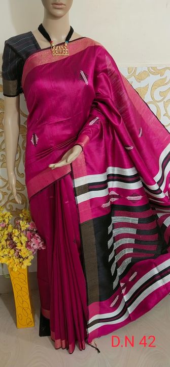 Post image Pure silk saree100 % Best Quality Fabric - filature Dupion Handloom weaving Saree Lenth 5.5mtr Blouse 1mtr Rs 3900       Unlimited stock