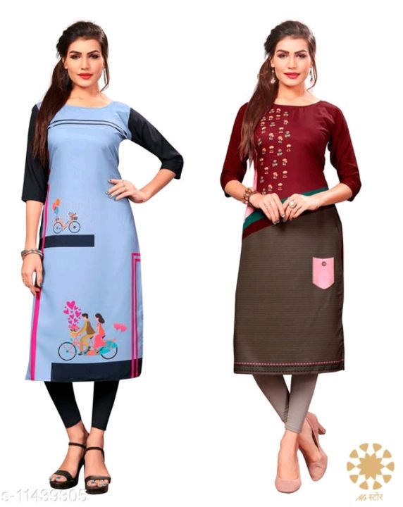 *Women Crepe A-line Printed Kurti* uploaded by business on 3/21/2022