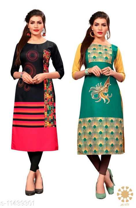 *Women Crepe A-line Printed Kurti* uploaded by business on 3/21/2022