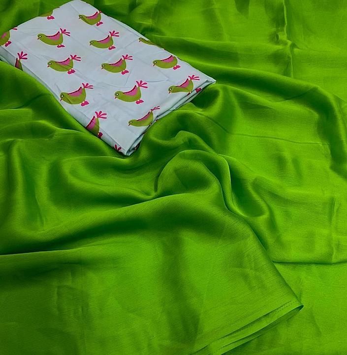 Moss Chiffon Saree
Shipping extra uploaded by business on 10/14/2020