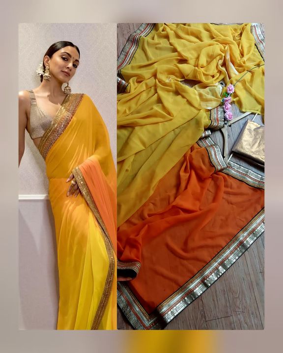 Post image *Sarees also make excellent gifts for the women in your life!!! Never to go out of style, these beautiful, rich and elegant saris are definitely worth the investment.*



*PRICE-1350/-+shipFor Women's:-https://chat.whatsapp.com/HvVTqwbp2SW2sXktow7PJE
For Man's:- https://chat.whatsapp.com/IqMqPmIKxhUJSbGJJU63Er

*PRODUCT DETAILS**SAREE FABRIC-:* Heavy pedding yellow-orange color Georgette saree with beautiful finishing with Heavy coding work lace border . 
*BLOUSE-:* .80 mtr UNSTITCHED blouse piece 
*100% BEST QUALITIES PRODUCTS BOOKINGS NOW🛍**PREMIUM QUALITY* 👌👌👌👌
*Full stock ready*