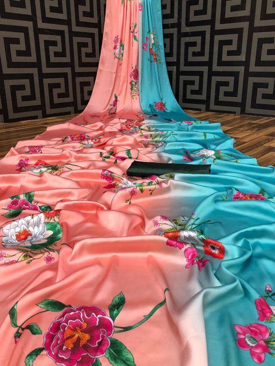 Women print Japan satin silk saree  uploaded by business on 3/22/2022