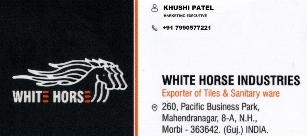Visiting card store images of White horse industries