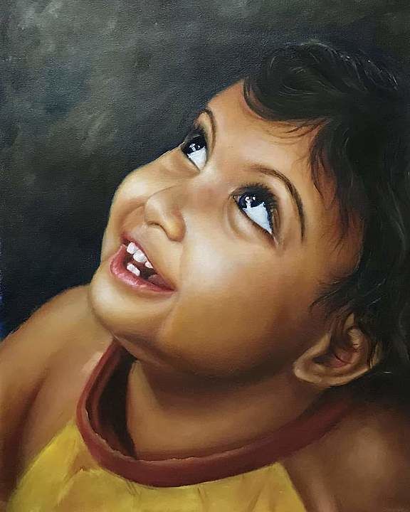 Oil painting of kid uploaded by business on 10/15/2020
