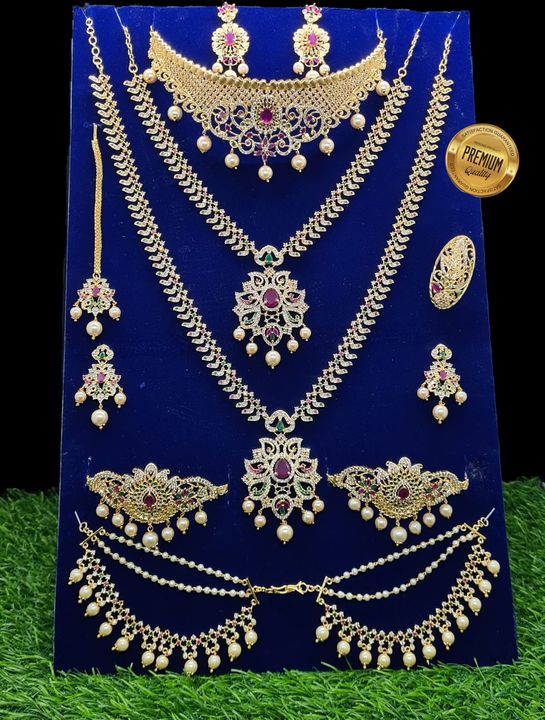 Cz bridal set uploaded by Ashidhan collections on 3/22/2022