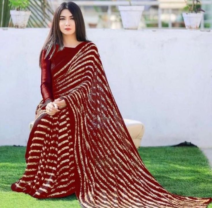 Georgette Fancy Saree uploaded by PD fashion center on 3/22/2022