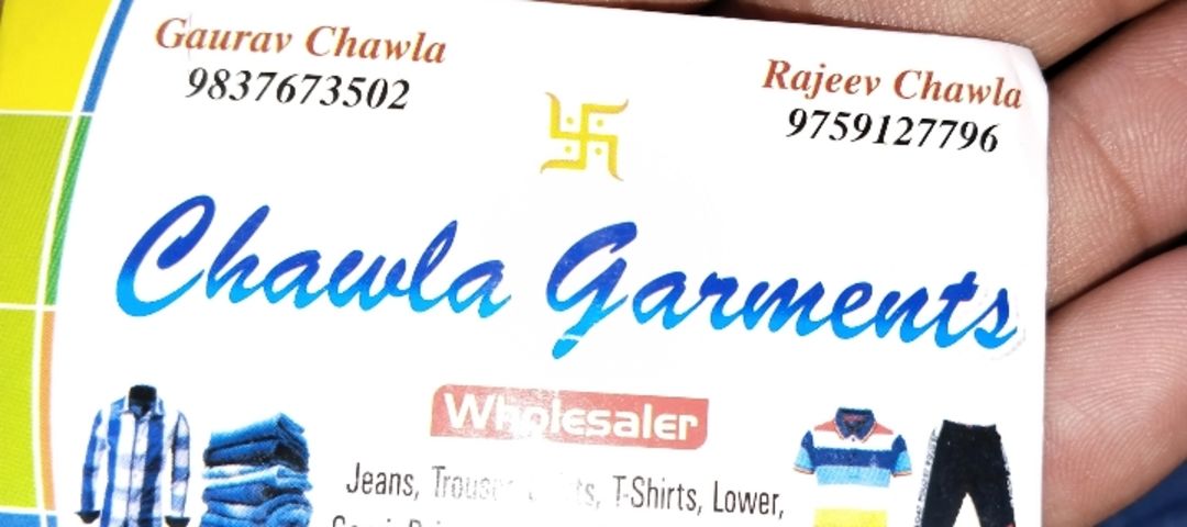 Visiting card store images of Chawla traders