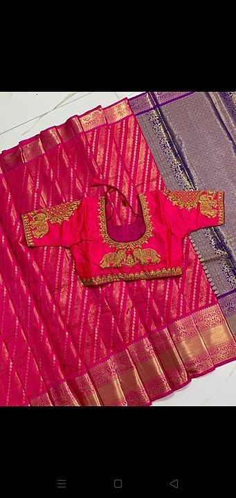 Kanchipuram weaving silk saree with stitched blouse  uploaded by business on 10/15/2020