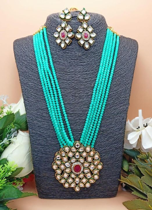 Meena worked long necklace with earring uploaded by Swarg collection on 3/23/2022