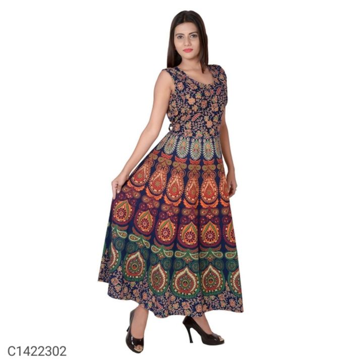 Beautiful Cotton Jaipuri Print Navratri Gown uploaded by Flipkard offers on 3/23/2022