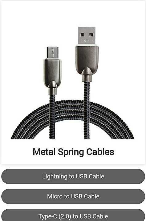 Metel Spring Cable Micro  uploaded by Renquing Intouch Mobility Pvt Ltd on 10/15/2020