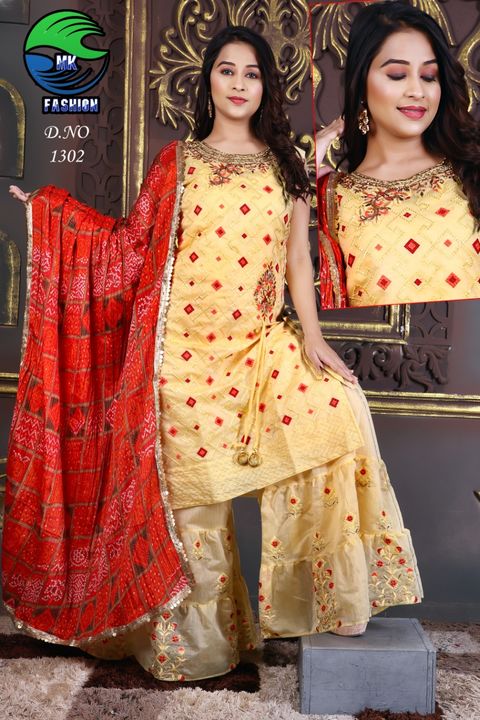 Modal silk garara uploaded by M K Fashion on 3/24/2022