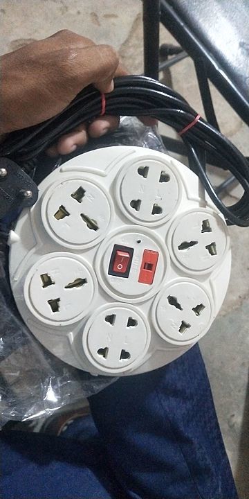 Round shape extension bord (power strip) long wire uploaded by Satya Enterprises on 10/15/2020