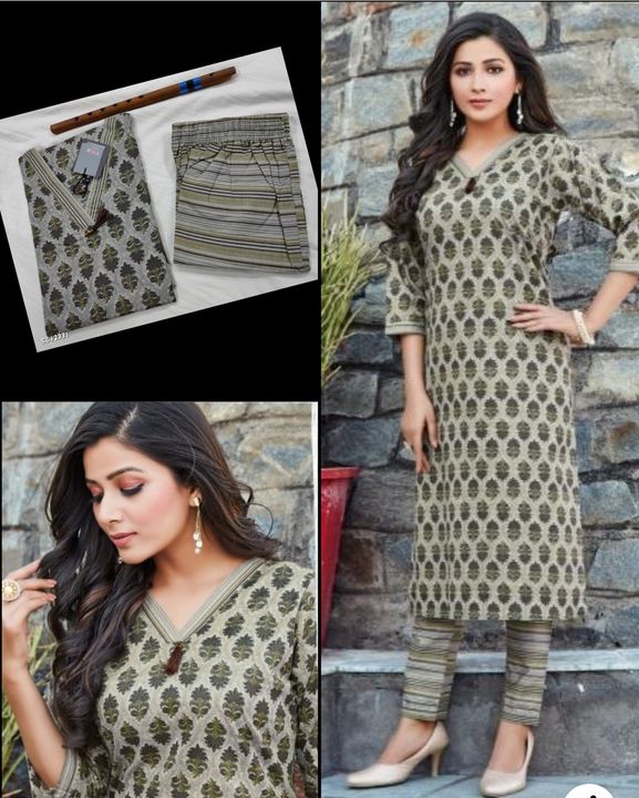 Cotton fabric Kurti pant uploaded by Suvidha's collections on 3/24/2022