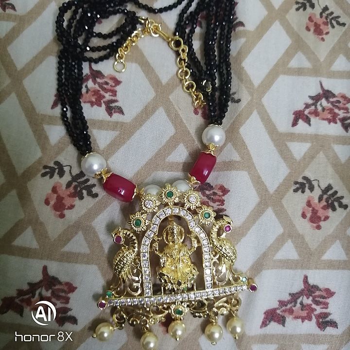 Crystal beads with cz lakshmi locket uploaded by Sandhya on 10/15/2020