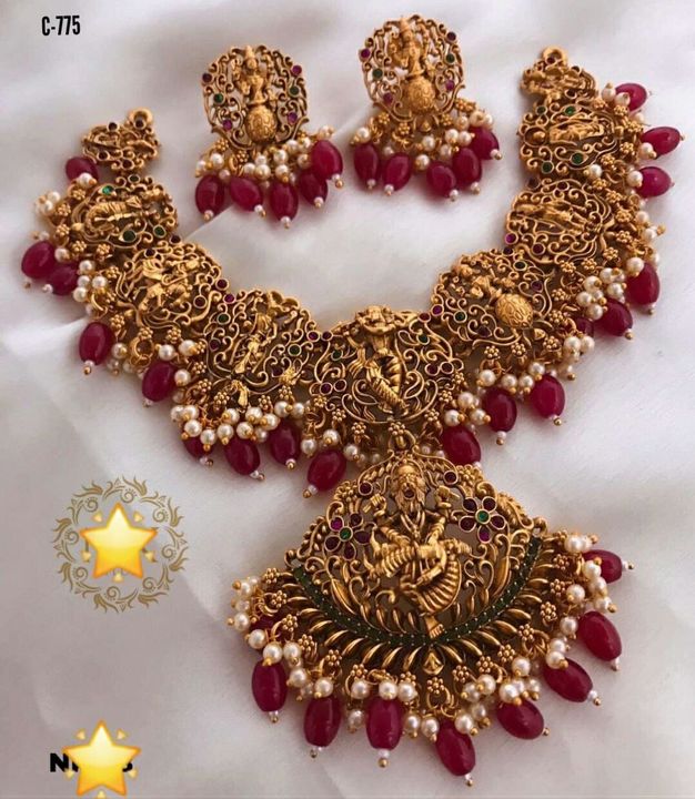 *🍁GHOOMAR🍁* 🍂HIGH QUALITY GOLD PLATED SOUTH JEWELLRY SET ( PRE BOOKING)🍂 💰1 PCS Rate : *11 uploaded by SN creations on 3/24/2022