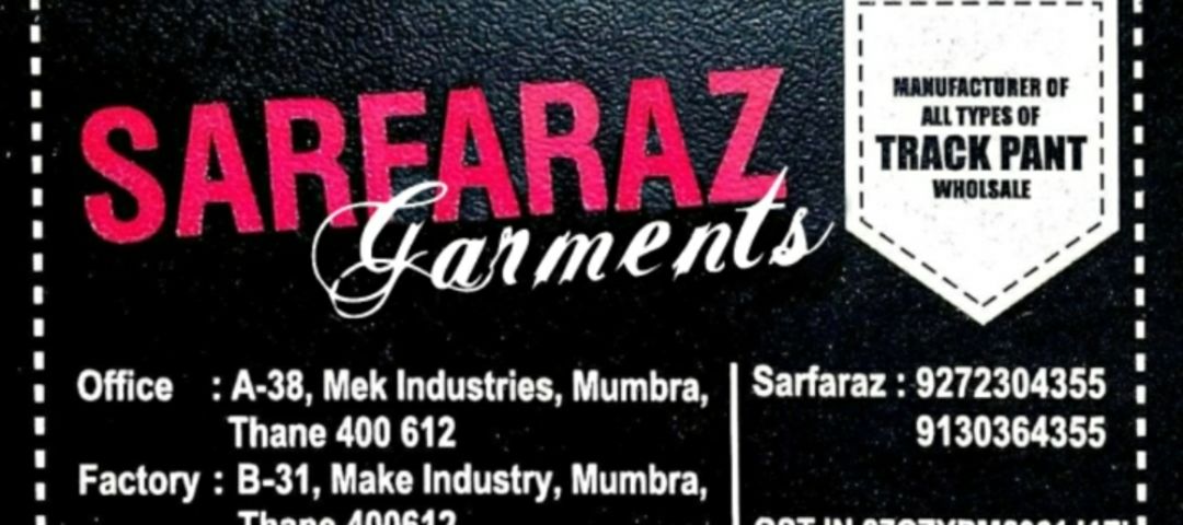 Visiting card store images of Sarfraz garment 