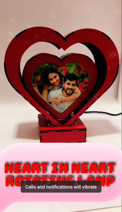 Heart In Heart Rotating Wooden Customised Lamp uploaded by ISHMEET ENTERPRISES on 3/25/2022