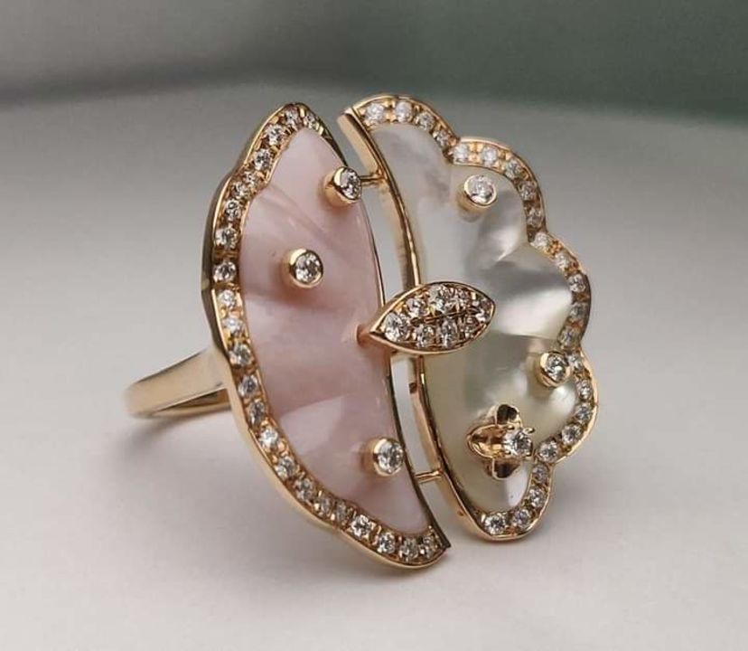 Post image Mother of Pearl Diamond jewelry in 18k Hallmarked gold.