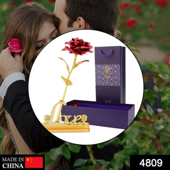 4809 24k Gold Rose,Gold Foil Plated Rose with LOVE Stand and Gift Box for Anniversary,Birthday,Weddi uploaded by DeoDap on 3/25/2022