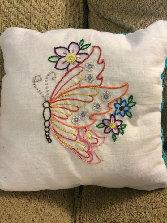 Hand embroidered pillow  uploaded by business on 3/25/2022