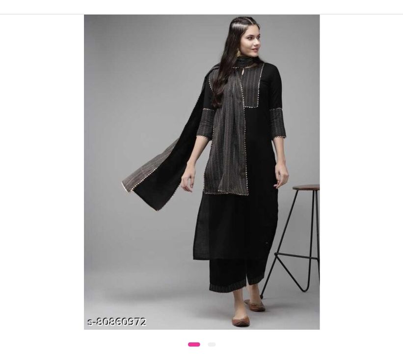 Black kurti pant with dupatta sets,,,,retail price,,,,,and available wholesale  uploaded by business on 3/25/2022