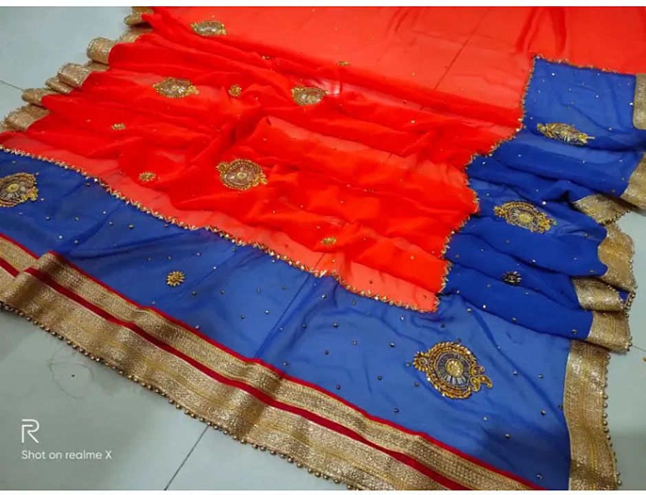 Georgette wedding wear stone work sarees uploaded by business on 6/14/2020