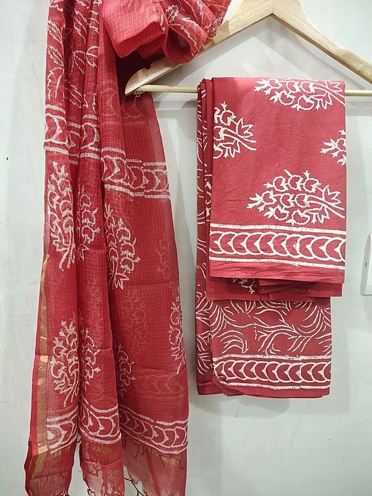 Women cotton dress material uploaded by Bagru Hand Block Print  Saree on 10/15/2020