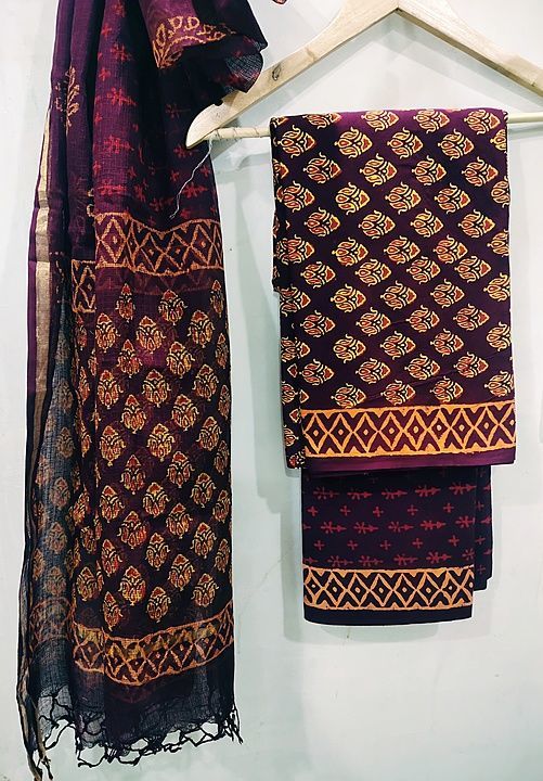 Women cotton dress material uploaded by Bagru Hand Block Print  Saree on 10/15/2020