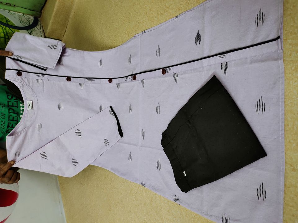Khadi cotton kurti with pant uploaded by HAPURYA TEXTILE on 3/26/2022