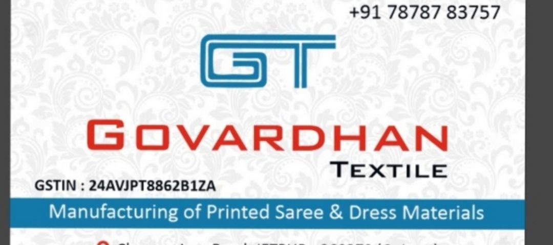 Visiting card store images of Govardhan textile