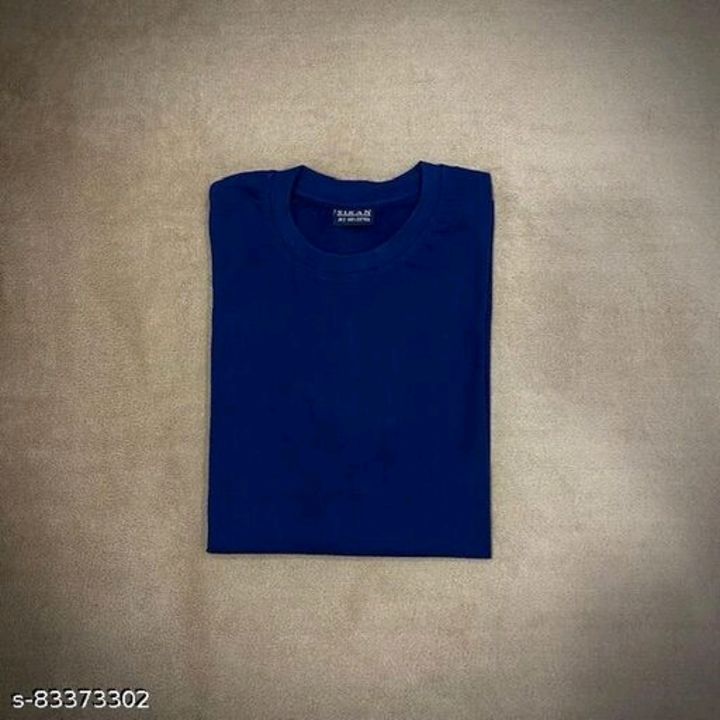 Navy Blue Solid T shirt uploaded by SIRAN on 3/26/2022