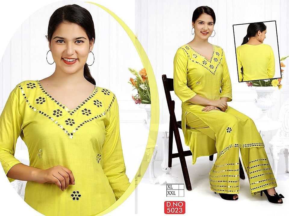 Kurti with plazzo uploaded by business on 10/15/2020