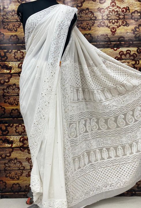 VISCOSE  GEORGETTE SAREE uploaded by business on 3/26/2022