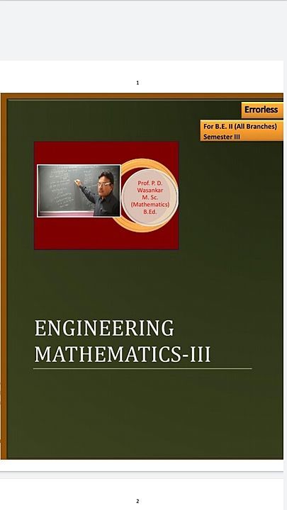 Engineering Mathematics 3 uploaded by Chaitanya Wasankar Anar on 6/14/2020