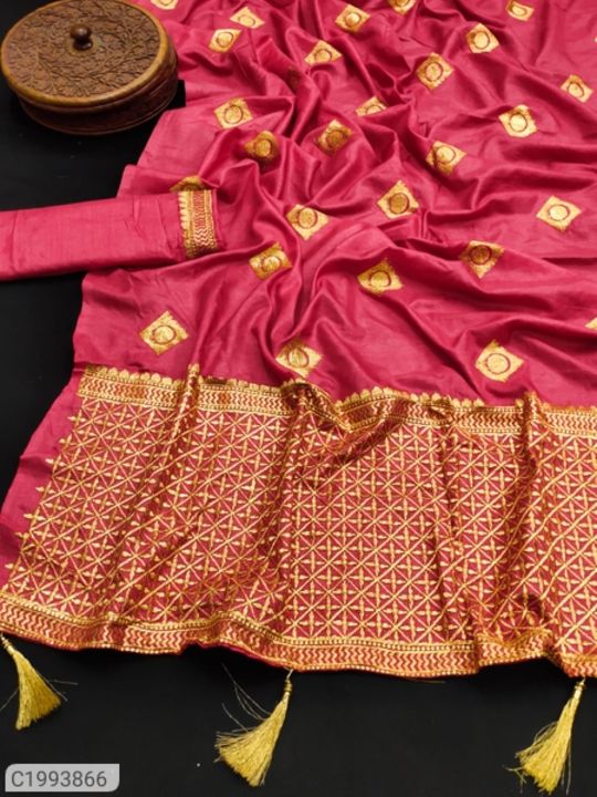 Latest Embriodred Dola Silk Saree uploaded by Online bussines on 3/27/2022