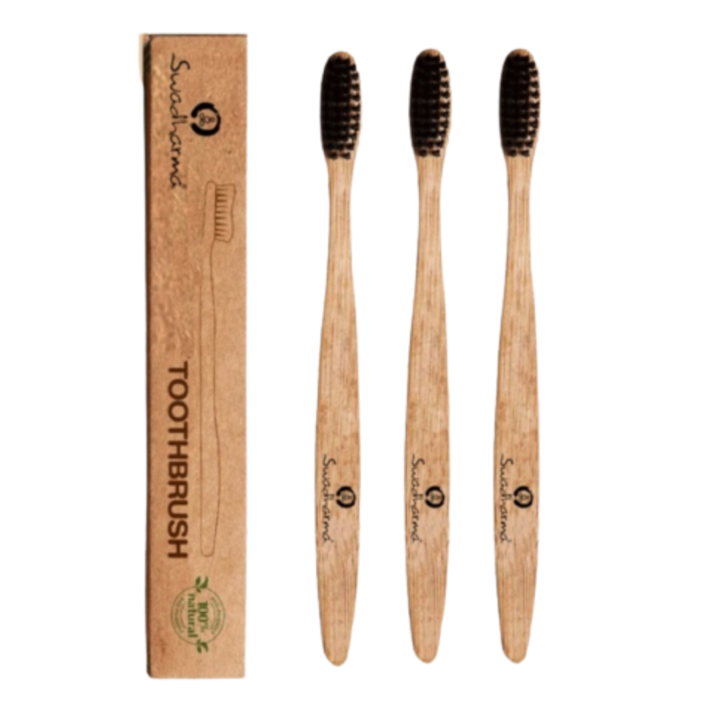 Post image Bamboo Charcoal Toothbrush. Pure Eco-friendly. High selling product. Hug Demand in market for Eco-friendly toothbrush.Buy today : Rs 150 single Buy in bulk/resell= 125rs/pieceWhatsApp- 81696 09383