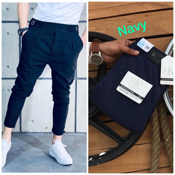 Post image *Brand - Calvin Klein (Ck)*
*New designer Lycra Buckle Pants for men*
*Be aware of Duplicate products*
*Size**M-28/30* *L -32* *Xl -34**XXL-36*
*Note- 100% customer satisfaction guarantee*
*fully replacement available if customer not satisfied with product*
*100% quality guarantee* 
*Fabric 540 Gsm*
*550/- free ship*
