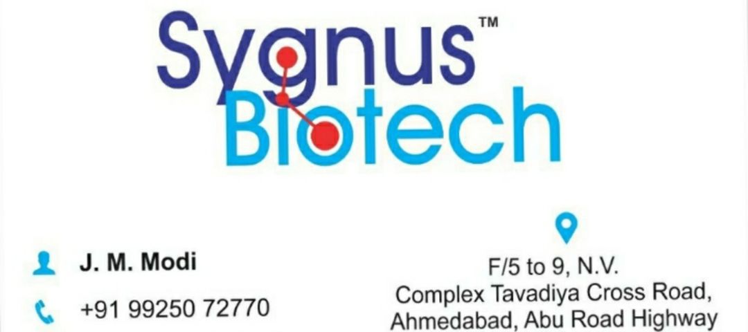 Visiting card store images of Sygnus Biotech ( Pharmaceutical Company)