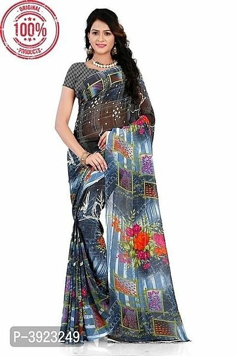 Beutiful Georgette saree with blouse piece uploaded by business on 10/16/2020