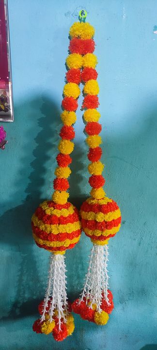 Artificial marigold hanging Ball uploaded by Aamir handicrafts flowers on 3/28/2022