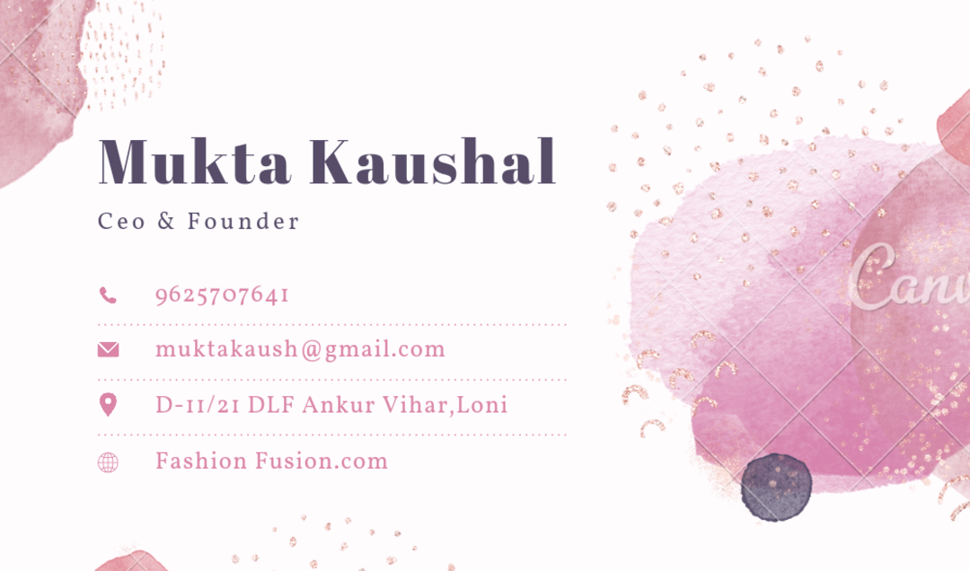 Visiting card store images of Fashion Fusion