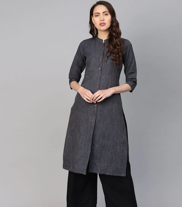 Tp Straight Kurtis (Cotton, Navy Blue, 1010-AT-020813-NAVY) uploaded by Mann Mohana Trading on 3/29/2022