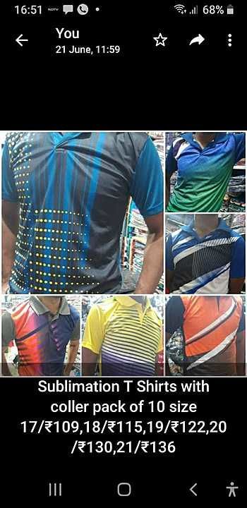 Sublimation T Shirts with rib coller 10 colours uploaded by Afinaa text and Print  on 10/16/2020