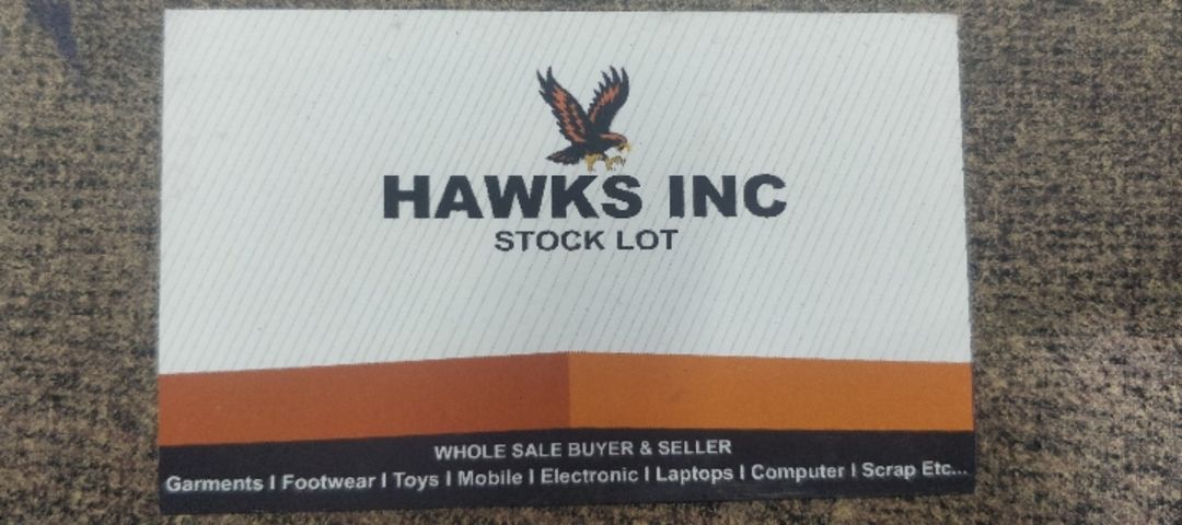 Visiting card store images of Hawks Inc