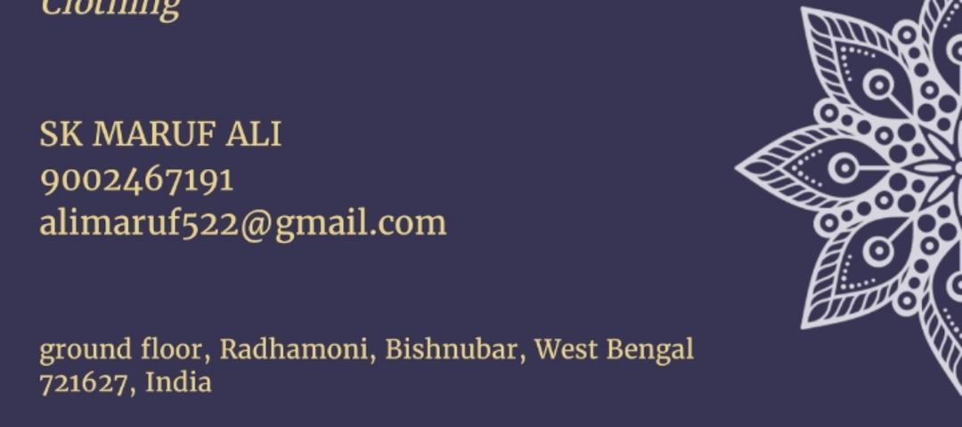 Visiting card store images of SEKH MARUF ALI