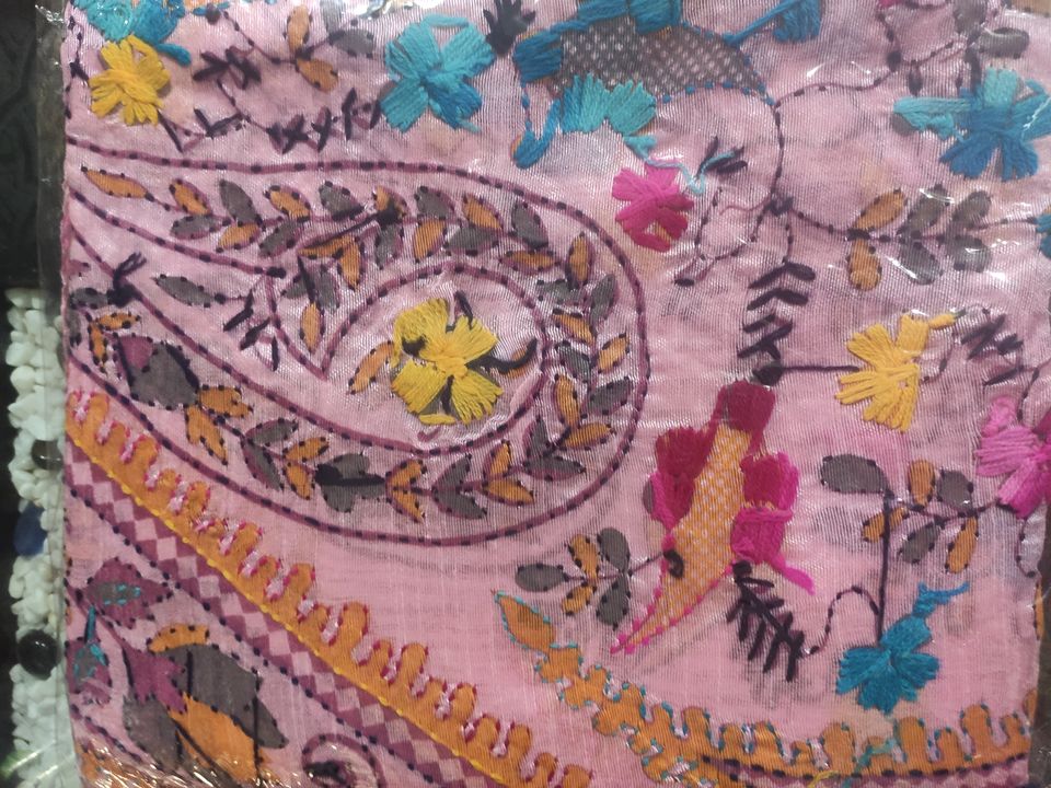 Raw silk hand embroidered dupatta  uploaded by PurpleHues Creations on 3/29/2022